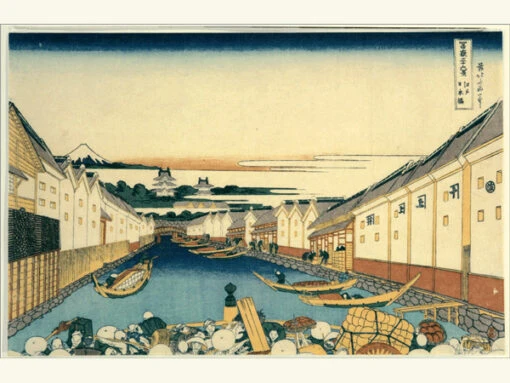 Estampe Japonaise "Nihonbashi" - 36 Vues Du Mont Fuji - Hokusai
