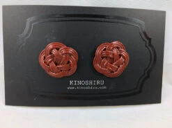 Paire De Boucles D'oreilles Laquées Mizukihi -Déco Japonaise Soldes boucle oreille mizuhiki bordeaux