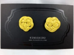 Paire De Boucles D'oreilles Laquées Mizukihi -Déco Japonaise Soldes boucle oreille mizuhiki jaune