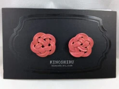 Paire De Boucles D'oreilles Laquées Mizukihi -Déco Japonaise Soldes boucle oreille mizuhiki saumon