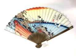 Eventail Hokusai Vue Fuji Papier