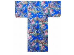 Kimono Satin Femme "éventails Fleuris" - Noir -Déco Japonaise Soldes kimono 819 09n 1