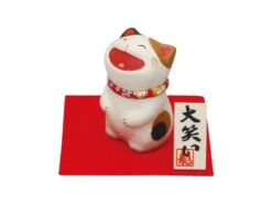 Maneki Neko Souriant 7 Cm - Céramique & Washi