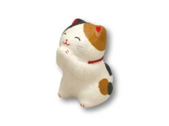 Maneki Neko Porte-bonheur Les Mains Jointes En Papier Washi