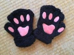 Paire De Mitaines "pattes De Chat" -Déco Japonaise Soldes mitaine chat noir