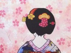 Noren 2 Geishas Au Todaiji -Déco Japonaise Soldes noren geisha todaiji 2