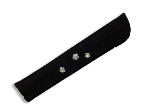 Pochette Tissu Pour éventail - Noire & Sakura