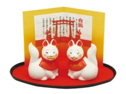 Mini Figurines Renards Inari Avec Décor