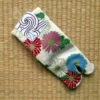 Chaussettes Tabi Chrysanthèmes Fond Blanc 23-25cm