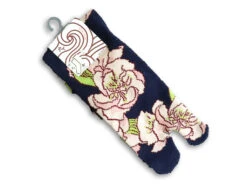 Chaussettes Tabi Grandes Fleurs Sur Bond Bleu Indigo 23-25cm