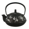 Théière Japonaise Fonte Papillons & Sakura Noire/argent 600ml