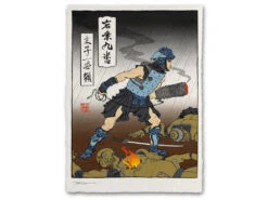 Estampe Ukiyo-e "Tempête Bleue"