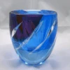 Vase Edo-Kiriko Zébrures Bleu/violet