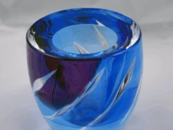 Devant 27 Devant -Déco Japonaise Soldes vase crystal edo kiriko zebrures bleu violet 2