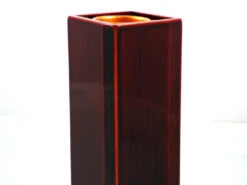 Vase Rouge 6,3x6,3x19 Cm - Laque Hida Shunkei -Déco Japonaise Soldes vase rouge laque hida shunkei 3